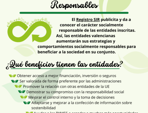 Registro de Entidades Valencianas Socialmente Responsables (SIR) y de la Economía del Bien Común.
